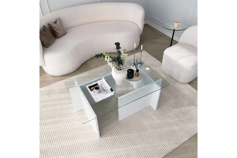 Almasi Sofabord 105x40x105 cm - Hvit - Møbler - Bord - Sofabord