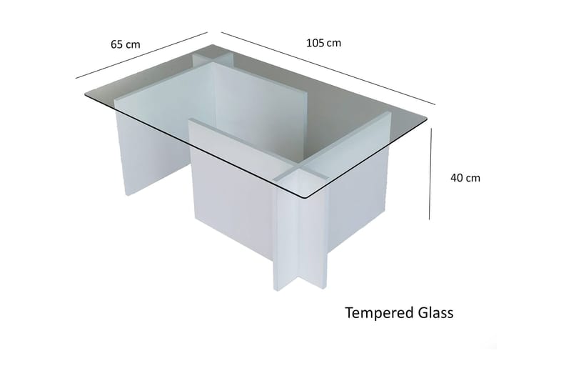 Almasi Sofabord 105x40x105 cm - Hvit - Møbler - Bord - Sofabord