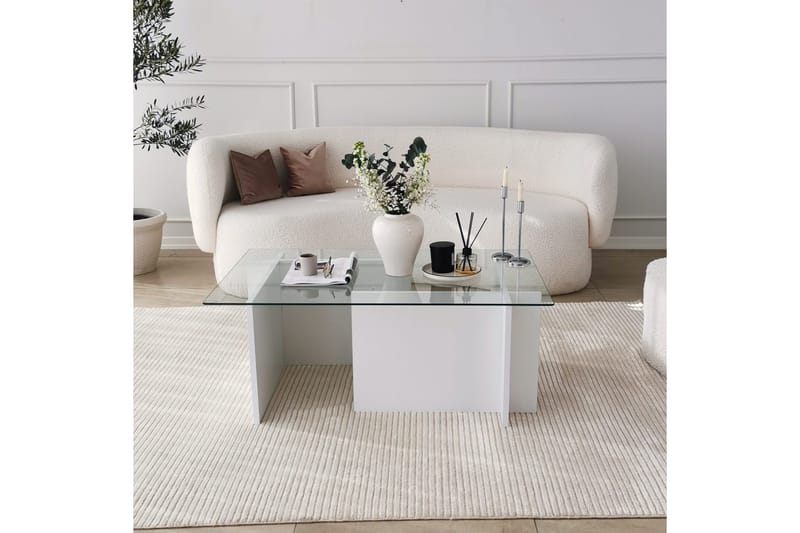 Almasi Sofabord 105x40x105 cm - Hvit - Møbler - Bord - Sofabord