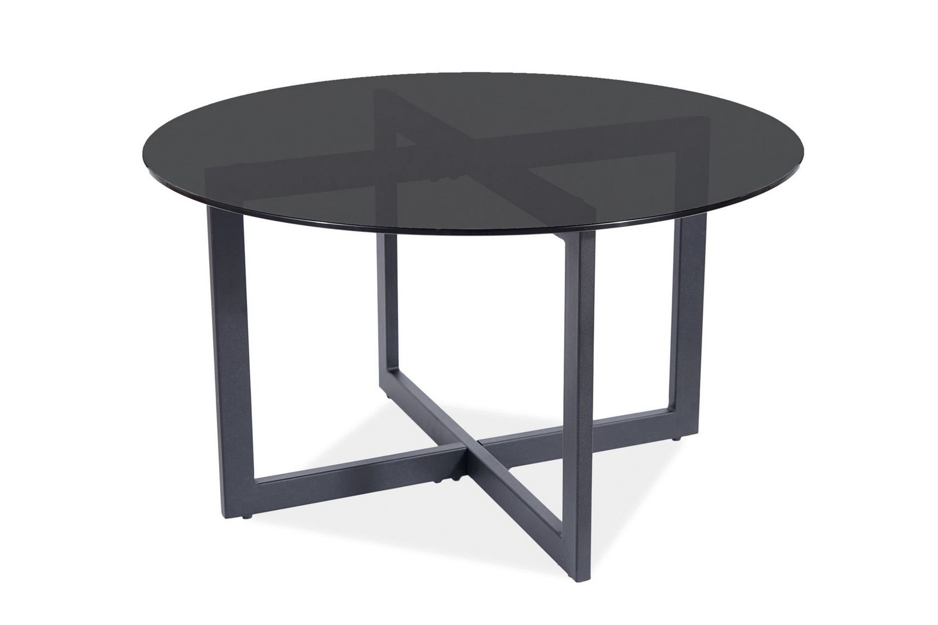 Almeris Sofabord 80 cm Rundt - Røykfarget Glass/Svart - Møbler - Bord - Sofabord