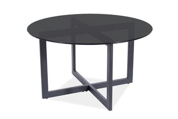 Almeris Sofabord 80 cm Rundt - Røykfarget Glass/Svart - Møbler - Bord - Sofabord