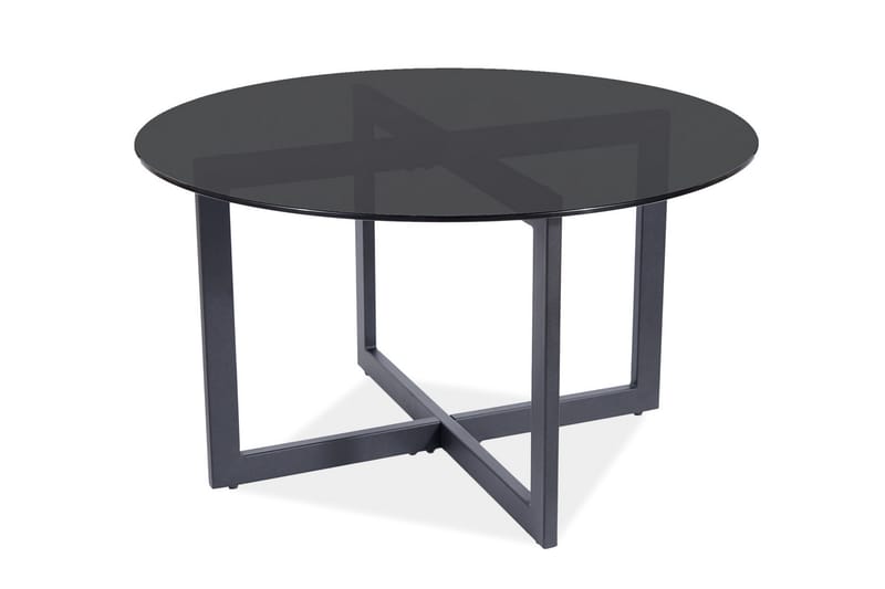 Almeris Sofabord 80 cm Rundt - Røykfarget Glass/Svart - Møbler - Bord - Sofabord