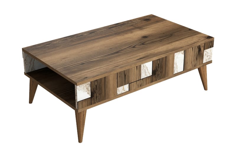 Alsacia Sofabord 105 cm - Mørkebrun/Hvit - Møbler - Bord - Sofabord