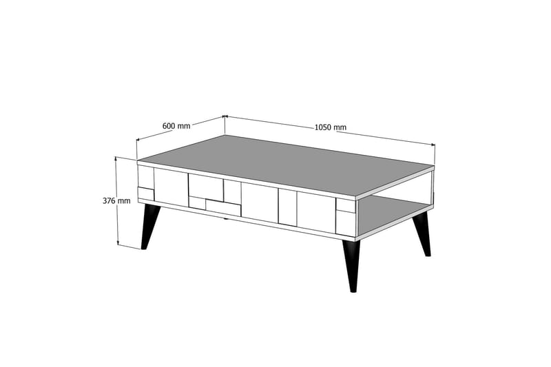 Alsacia Sofabord 105 cm - Mørkebrun/Hvit - Sofabord