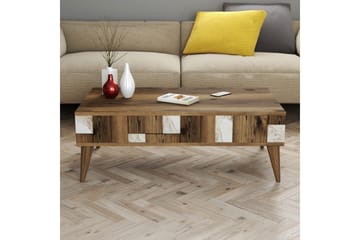 Alsacia Sofabord 105 cm - Mørkebrun/Hvit - Møbler - Bord - Sofabord