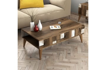 Alsacia Sofabord 105 cm - Mørkebrun/Hvit - Møbler - Bord - Sofabord