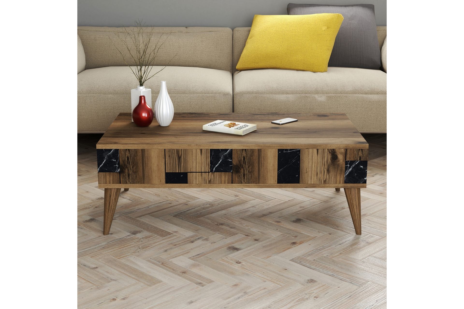 Alsacia Sofabord 105 cm - Mørkebrun/Svart - Møbler - Bord - Sofabord