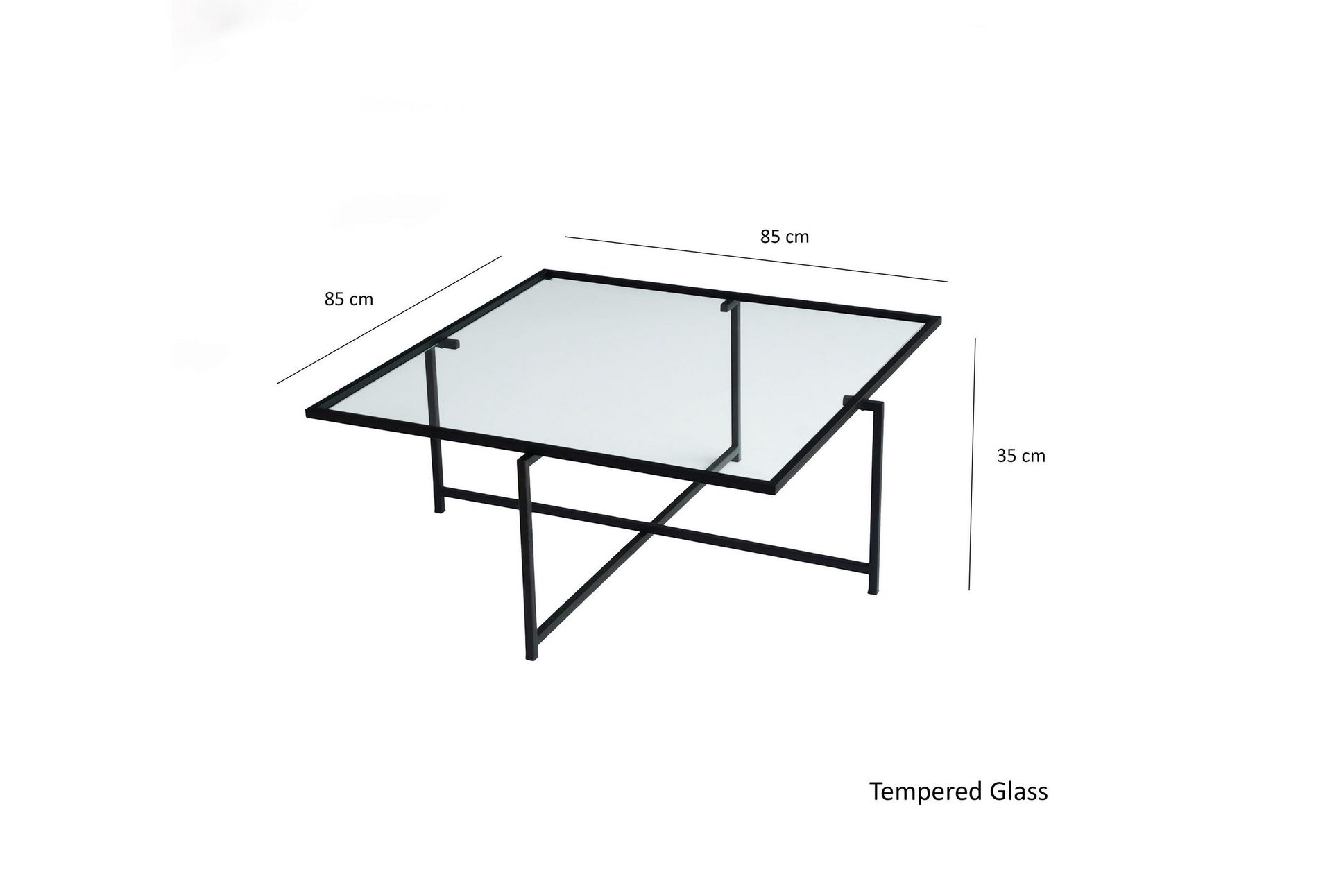 Alskaliden Sofabord 85x35x85 cm - Svart - Møbler - Bord - Sofabord