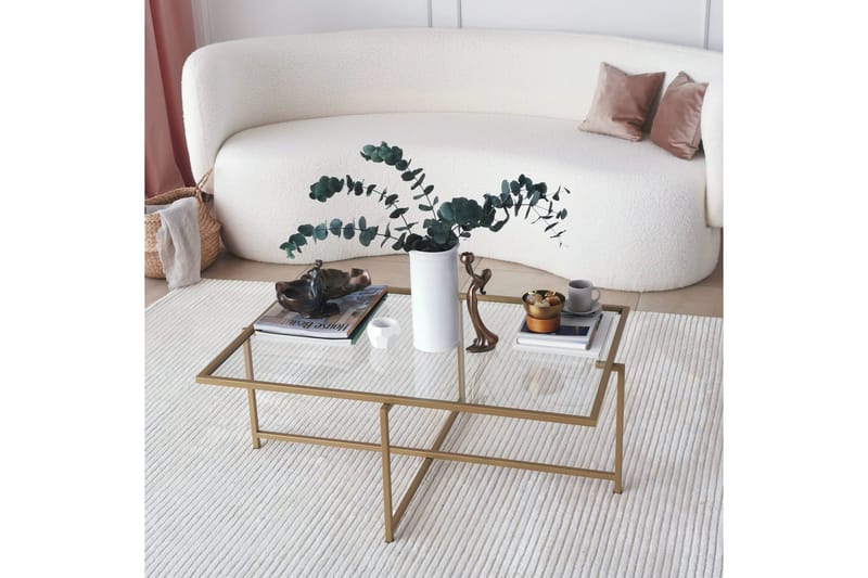 Alskaliden Sofabord 94x35x94 cm - Guld - Møbler - Bord - Sofabord