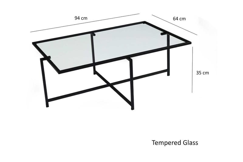 Alskaliden Sofabord 94x35x94 cm - Svart - Møbler - Bord - Sofabord