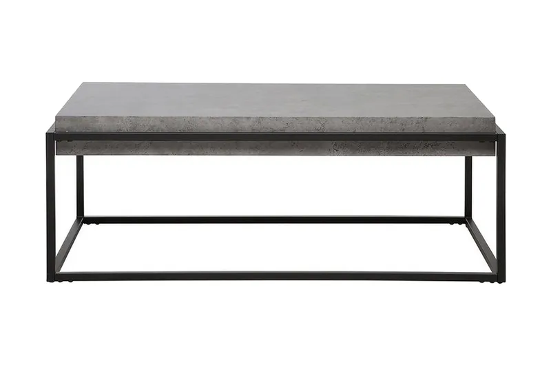 Altos Rektangulært Sofabord 64 cm i Tre og Metall med Betongeffekt, Grå