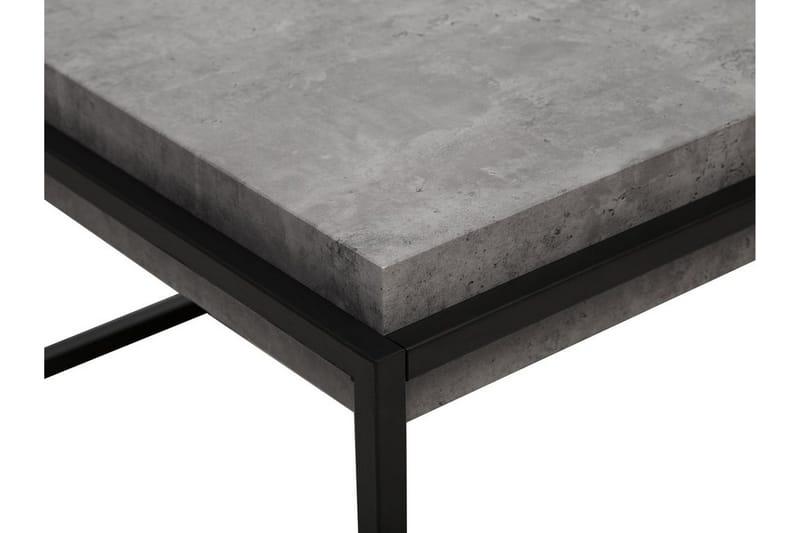 Altos Rektangulært Sofabord 64 cm i Tre og Metall med Betongeffekt - Grå - Møbler - Bord - Sofabord