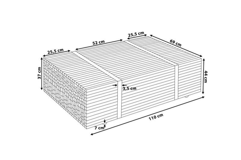 Amlin Sofabord 110 cm på Hjul - Brun/Svart - Sofabord - Sofabord med hjul