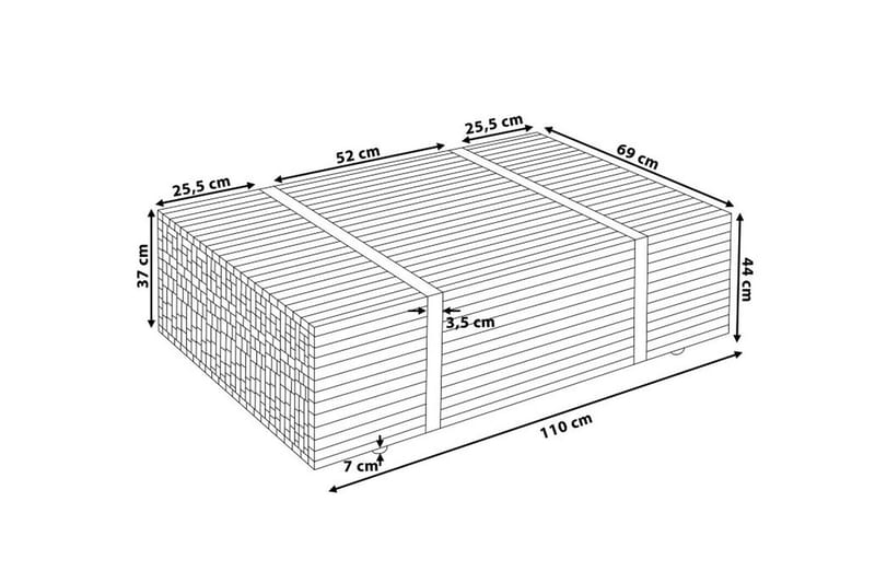 Amlin Sofabord 110 cm på Hjul - Brun/Svart - Møbler - Bord - Sofabord