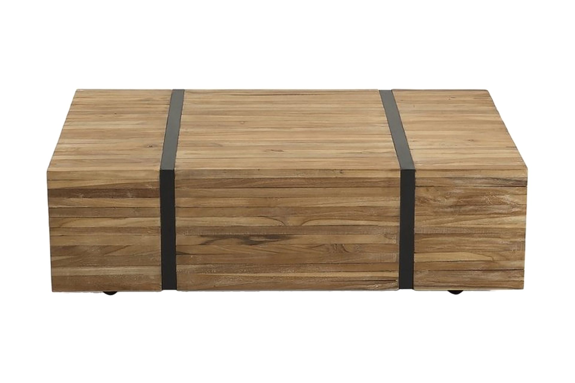 Amlin Sofabord 110 cm på Hjul - Brun/Svart