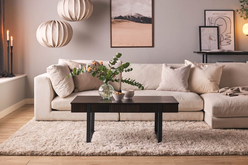 Anchirage Sofabord 60 cm - Mørkebrun/Mattsvart - Sofabord