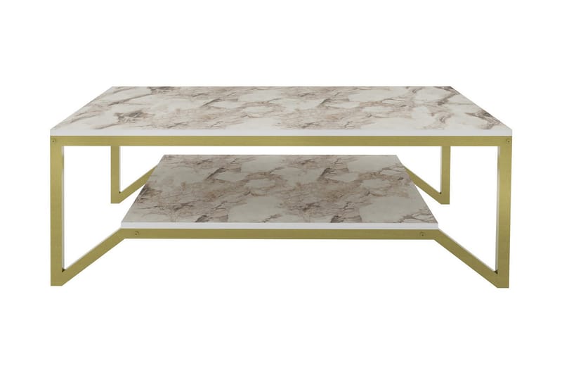 Andifli Sofabord 60x45,8x120 cm - Gull/Hvit - Møbler - Bord - Sofabord