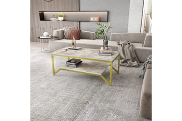 Andifli Sofabord 60x45,8x120 cm - Gull/Hvit - Møbler - Bord - Sofabord