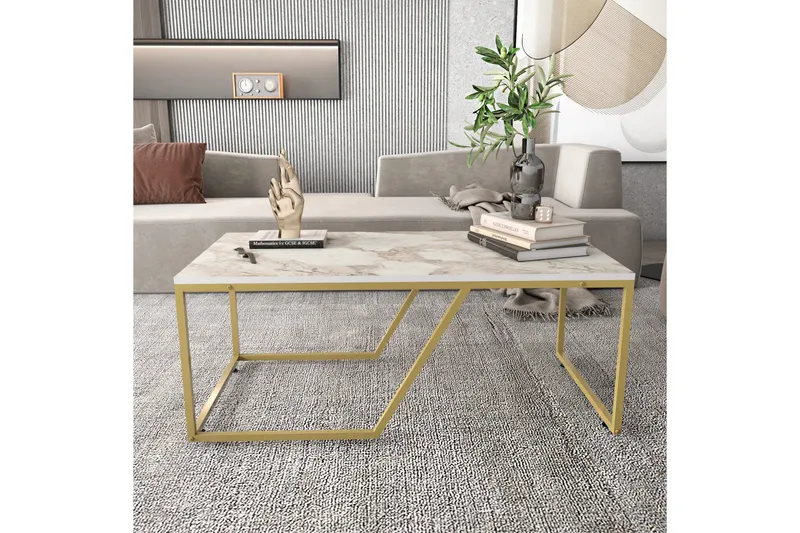 Andifli Sofabord 60x48x120 cm - Hvit - Møbler - Bord - Sofabord