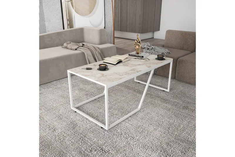 Andifli Sofabord 60x48x120 cm - Hvit - Møbler - Bord - Sofabord