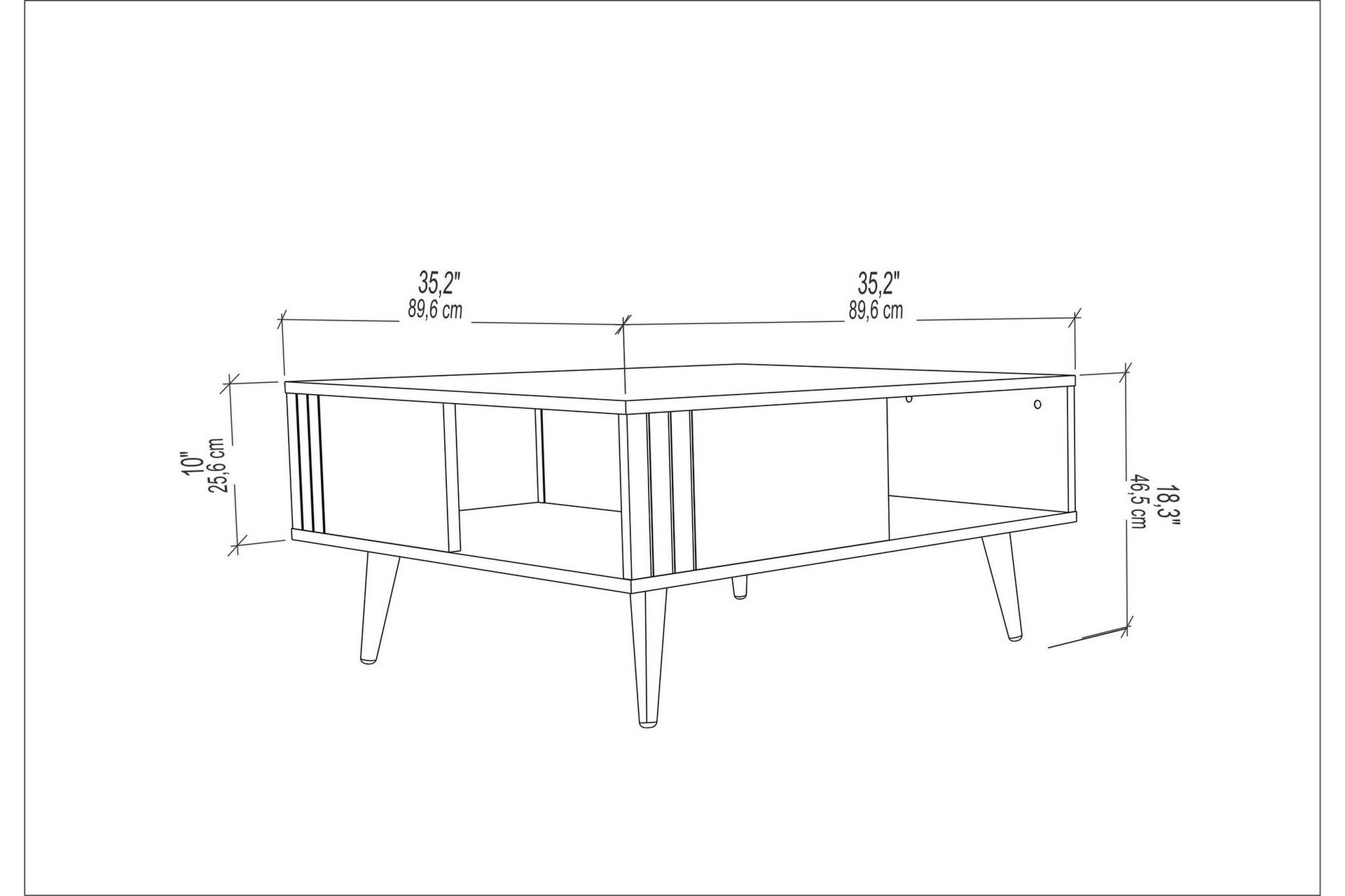 Andifli Sofabord 89,6x46,5x89,6 cm - Brun - Møbler - Bord - Sofabord