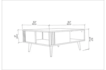 Andifli Sofabord 89,6x46,5x89,6 cm - Hvit - Møbler - Bord - Sofabord