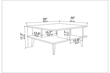 Andifli Sofabord 89x44x89 cm - Eik - Møbler - Bord - Sofabord
