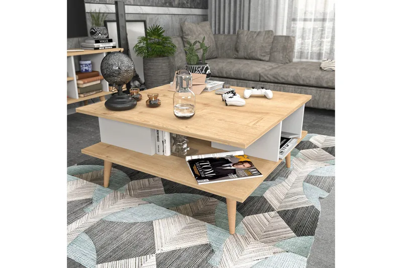 Andifli Sofabord 89x44x89 cm - Eik - Møbler - Bord - Sofabord