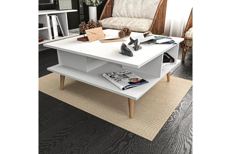 Andifli Sofabord 89x44x89 cm - Hvit - Møbler - Bord - Sofabord