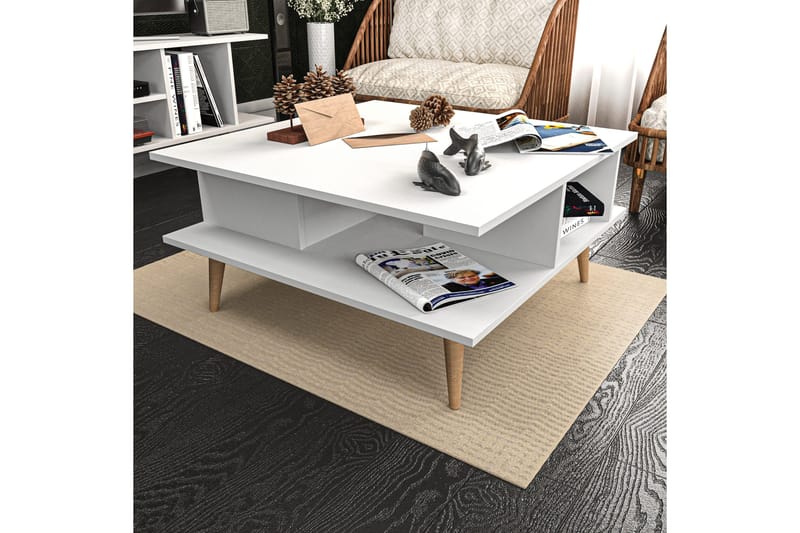 Andifli Sofabord 89x44x89 cm - Hvit - Møbler - Bord - Sofabord