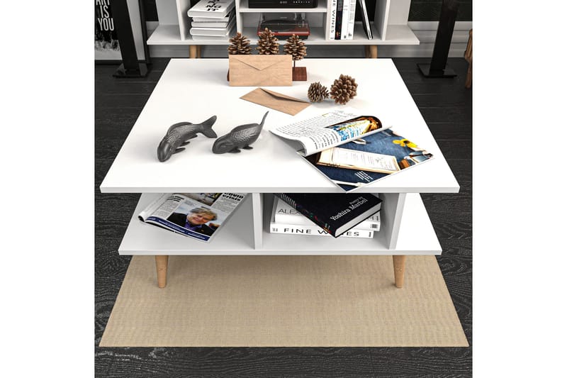 Andifli Sofabord 89x44x89 cm - Hvit - Møbler - Bord - Sofabord
