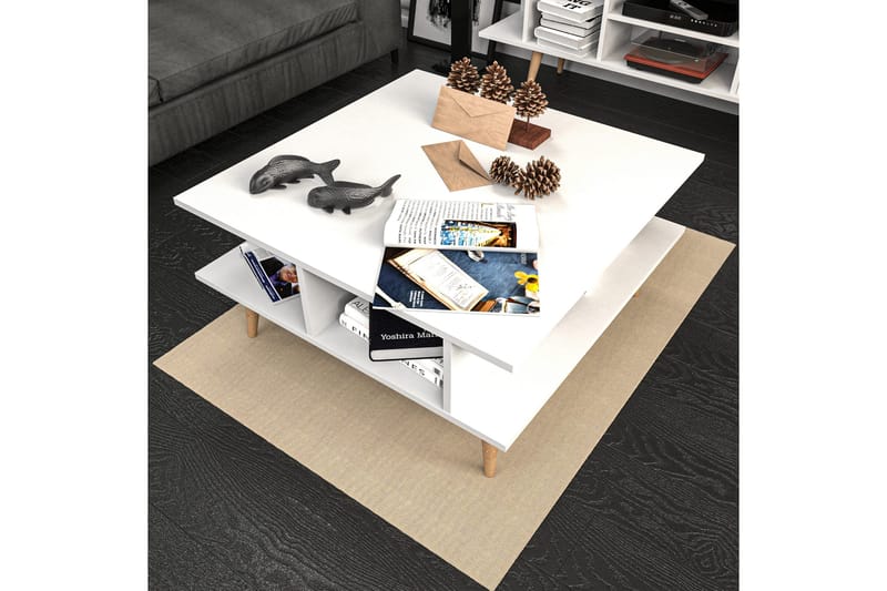 Andifli Sofabord 89x44x89 cm - Hvit - Møbler - Bord - Sofabord