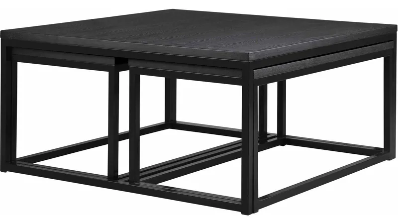 Sofabord Anish 100x100 cm Umontert - Svartlakkert ask - Møbler - Bord - Sofabord