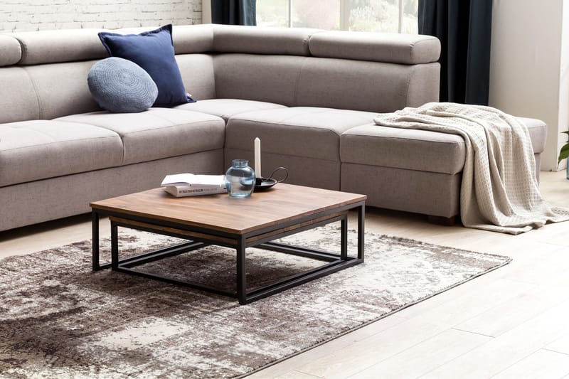 Aranza Settbord 75 cm 2 Bord - Massivt Tre/Svart - Møbler - Bord - Sofabord
