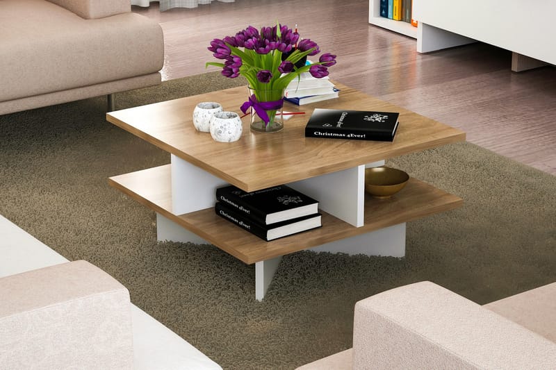 Asillane Sofabord 60 cm - Valnøttsbrun/Hvit - Møbler - Bord - Sofabord