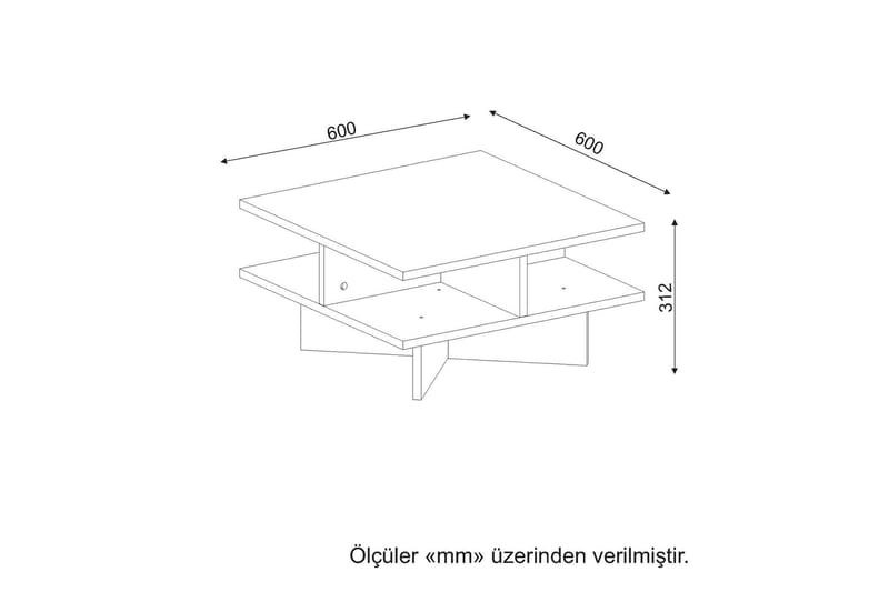 Asillane Sofabord 60 cm - Valnøttsbrun/Hvit - Møbler - Bord - Sofabord
