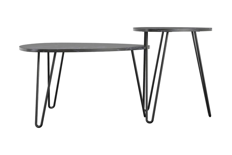 AtHena Settbord Svart/Marmormønster - Novogratz - Møbler - Bord - Sofabord