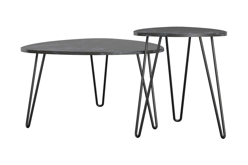 AtHena Settbord Svart/Marmormønster - Novogratz - Møbler - Bord - Sofabord