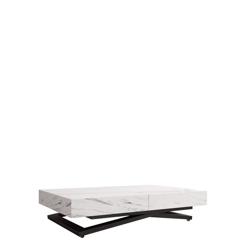 Avendi sofabord 120 cm, Svart, hvit marmor