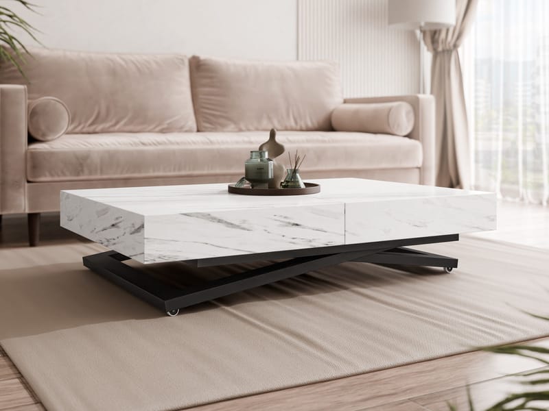 Avendi sofabord 120 cm - Svart, hvit marmor - Møbler - Bord - Sofabord