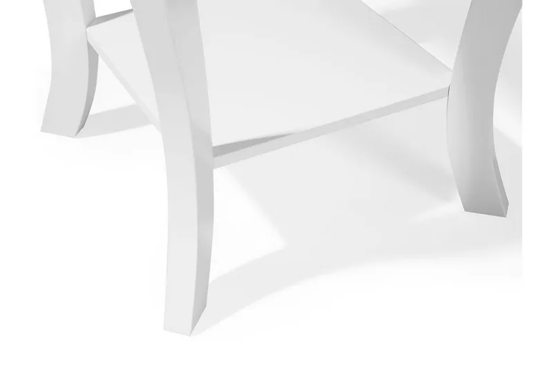 Avon 38 cm Kvadratisk Sofabord med Oppbevaring i Malt Tre - Hvit - Møbler - Bord - Sofabord