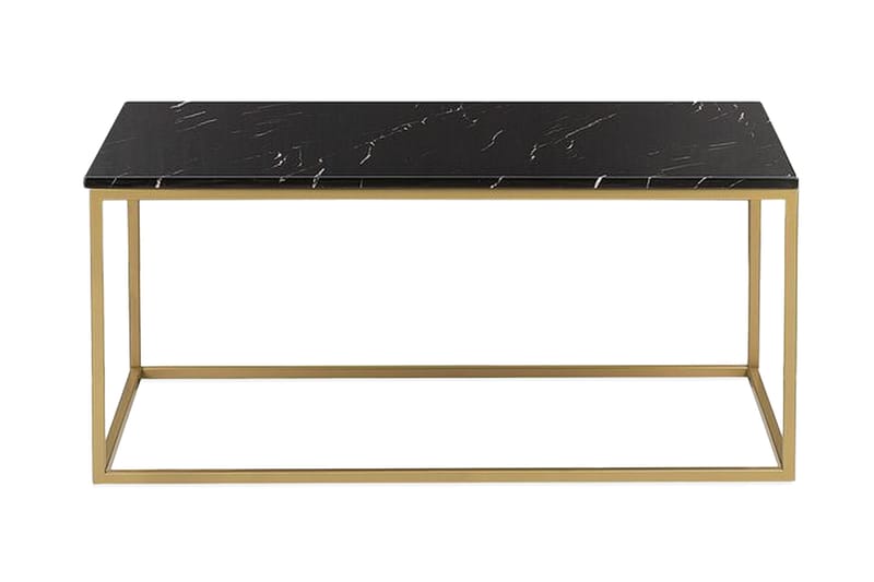 Barreras Sofabord Svart Marmormønster, Svart/Gull