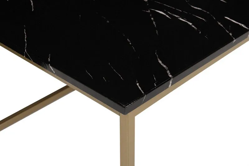 Barreras Sofabord Svart Marmormønster - Svart/Gull - Møbler - Bord - Sofabord