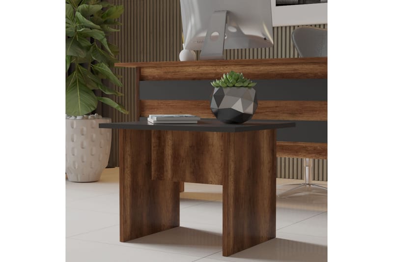 Barrock Sofabord 60 cm - Teak/Antrasitt - Sofabord