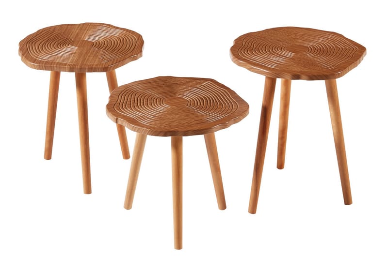 Bauksa Settbord 40x47x40 cm Rundt - Brun - Møbler - Bord - Sofabord