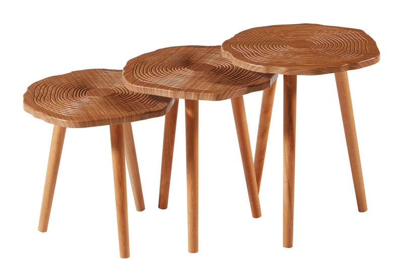 Bauksa Settbord 40x47x40 cm Rundt - Brun - Møbler - Bord - Sofabord