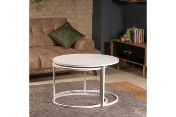 Bazra Settbord - Hvit - Møbler - Bord - Sofabord