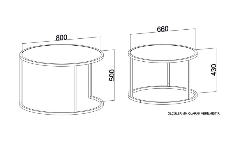 Bazra Settbord - Hvit - Møbler - Bord - Sofabord