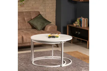 Bazra Settbord - Hvit - Møbler - Bord - Sofabord