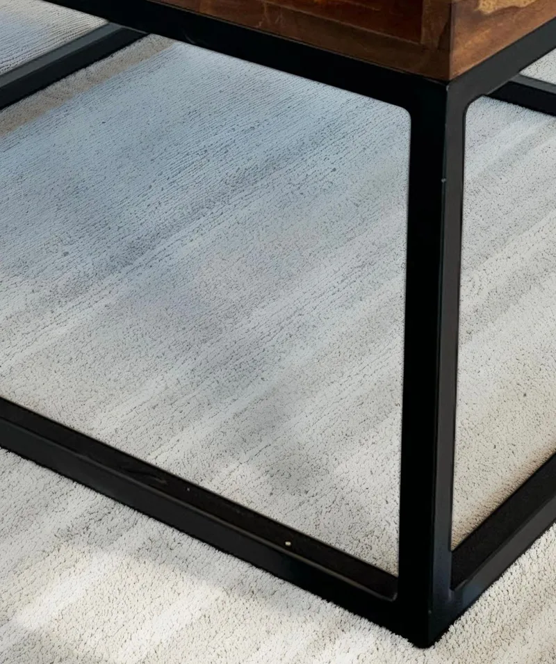Beleri Sofabord 60 cm Kvadratisk - Varmbrun og svart - Møbler - Bord - Sofabord - Sofabord med oppbevaring